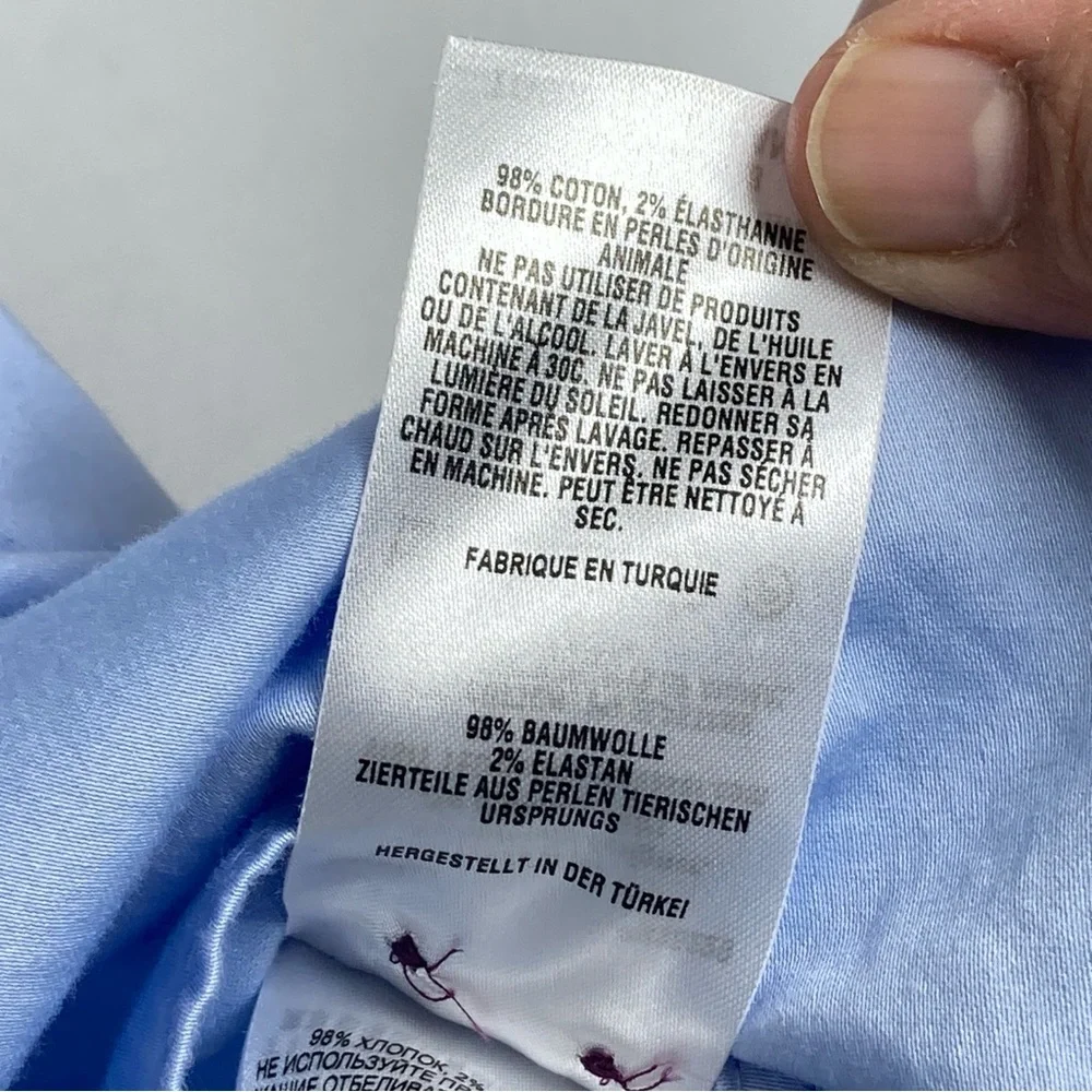 Ted Baker London Shirt Men’s Button Dow Blue  Cotton Long Sleeve Size 5 Office - Picture 10 of 16